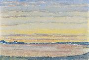 Ferdinand Hodler Sonnenuntergang am Genfersee oil